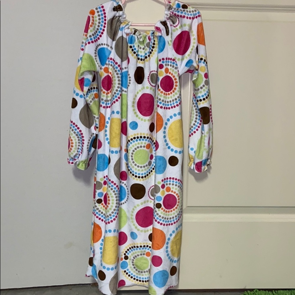 Lolly wolly white dot minky fleece dress 8